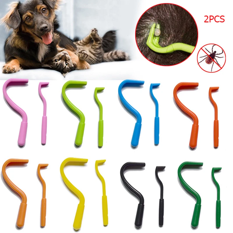 

2PCS/Set Pet Flea Remover Hook Tick Remover Tool Twist Hook Durable Portable Creative Grooming Dogs Accessories Pet Products