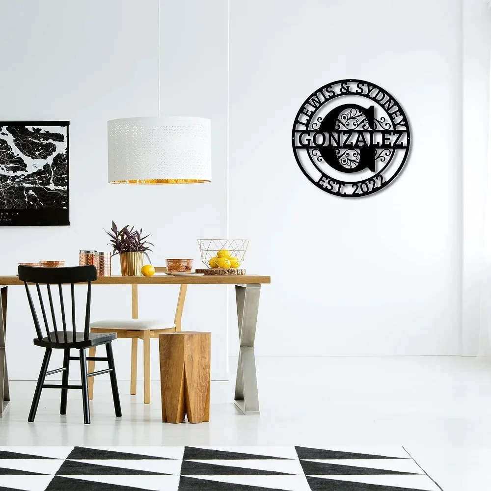 1 шт. металлическая вывеска с последним именем пары монограммой свадебная дата