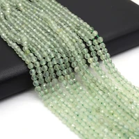 faceted natural green agates beads round shape natural stone loose beaded for making diy jewerly necklace bracelet 4mm