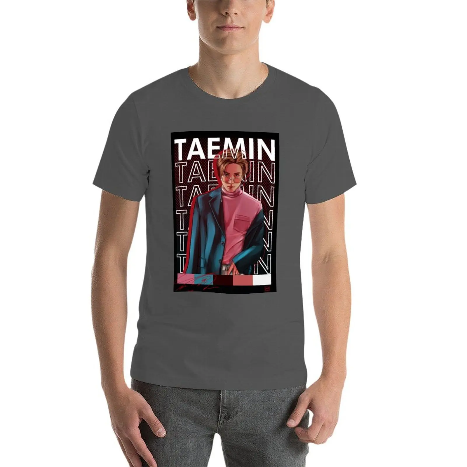 Фото Футболка с принтом LEE TAEMIN POSTER, уличная одежда, футболка с принтом №3