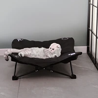 elevated cat bed house cat hammocks bed portable metal frame cat lounge bed for small rabbit cats dogs durable pet house