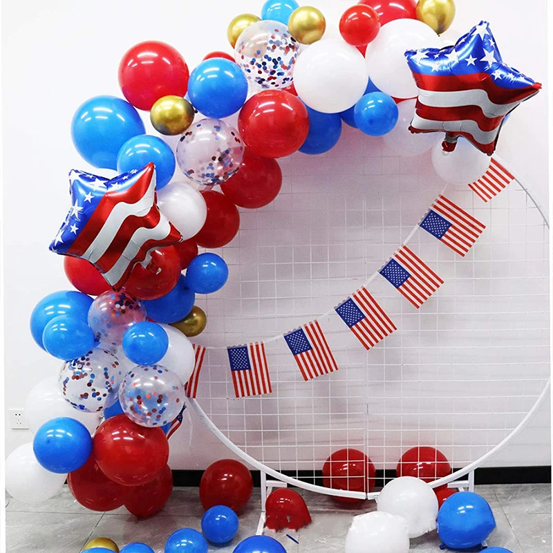 

American Independence Day Banner Balloon Chain Decoration Set Happy USA National Day Party Decoration Balloon Supplies