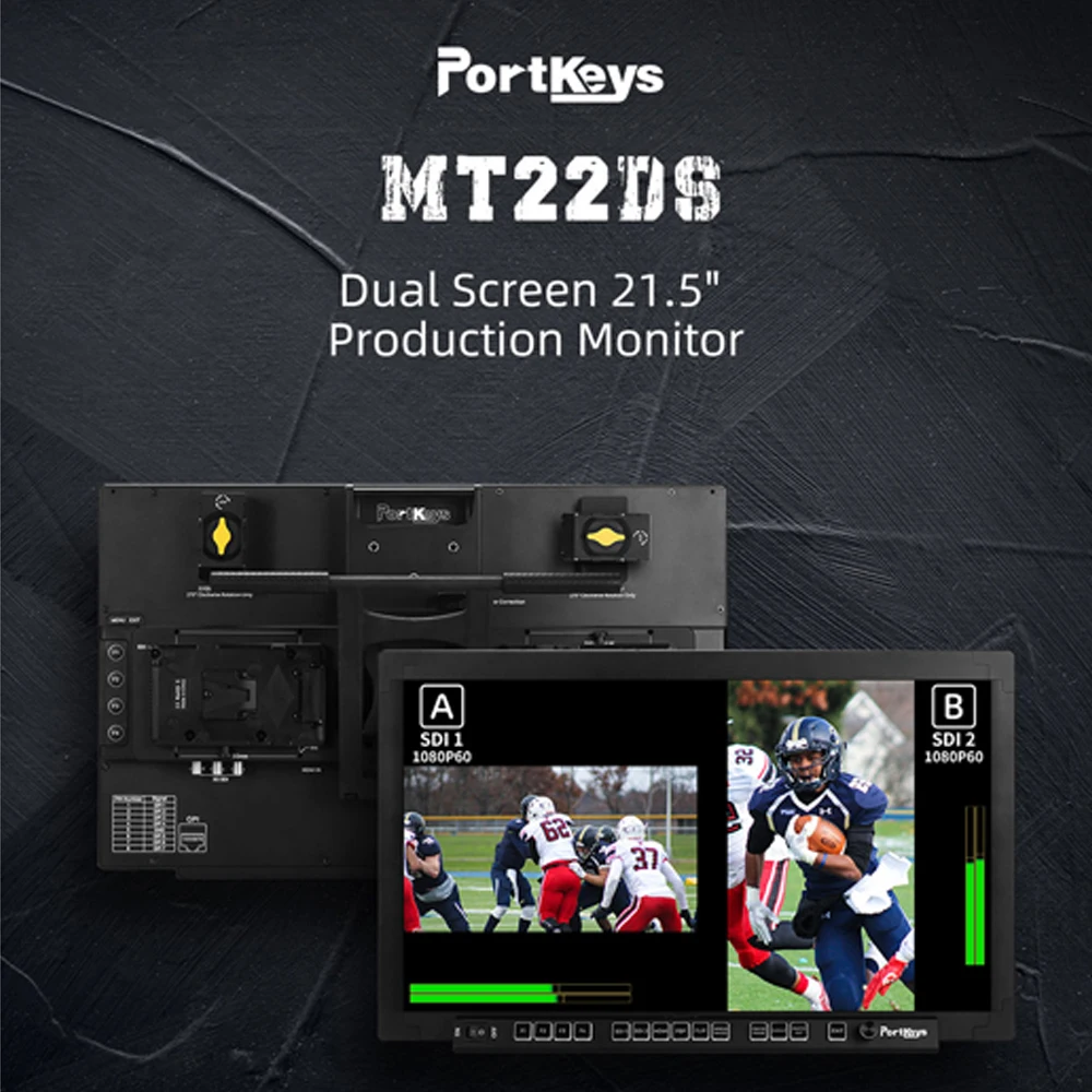 

Производственный монитор с двумя экранами PortKeys MT22DS, 2,5-дюймовый 3D монитор LUT, совместимый с HDMI, монитор с разделенным экраном