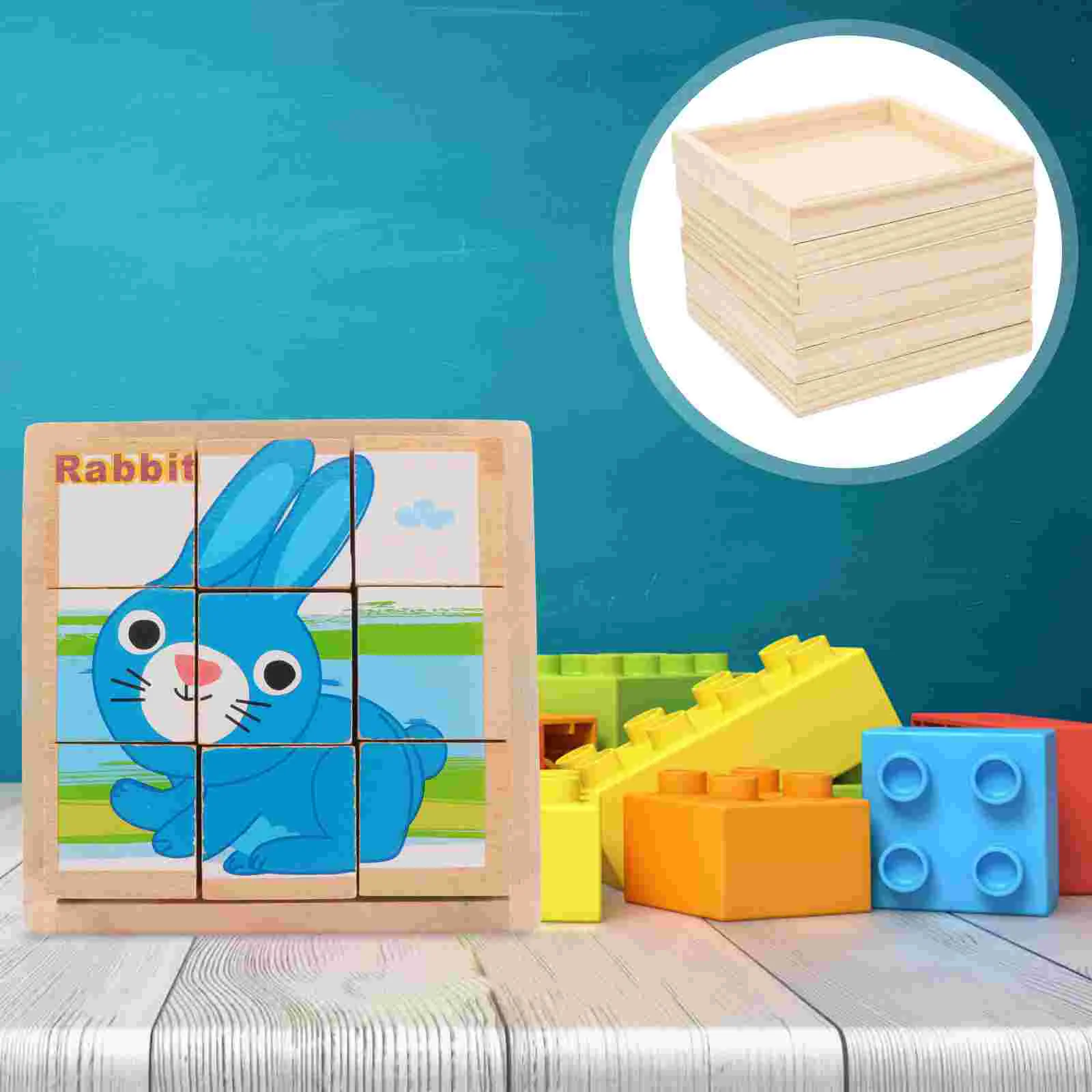 

6PCS Puzzle Trays Wooden 3D Puzzle Dish Stackable Puzzle Sorting Trays for Kids Toddler Child Children Adults Educational Toys