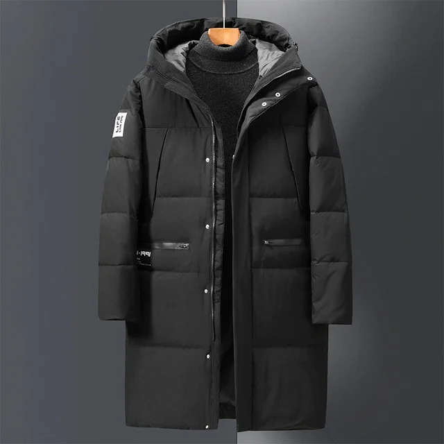 Luxury brand 2023 New Jacket Hooded Thick Warm White Duck Down Winter Coats Men Long Parkas Brand Men's Snow Outerwear