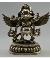 collectible decorated old handwork tibet silver carved son of thor statue tibetan silver bronze decoration