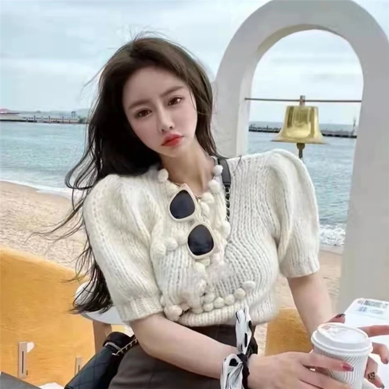 

2022 Summer New Big Brand Women Knitted T-Shirt Female Luxury Designer Fashion O-Neck Embroidery Brand Short Slim Fit Sexy Tees