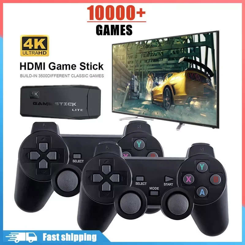 

M8 Video Game Console 2.4G Double Wireless Controller Game Stick 4K 10000 games 64GB 32GB Retro games For PS1/GBA boy gift