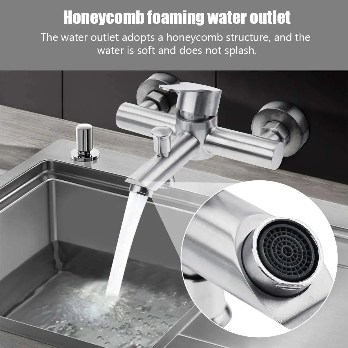 Смеситель для воды с настенным креплением тройной клапан из нержавеющей стали 304