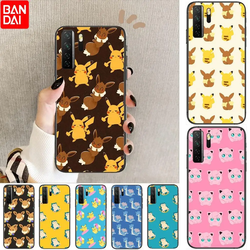 

Pokemons kawaii Black Soft Cover The Pooh For Huawei Nova 8 7 6 SE 5T 7i 5i 5Z 5 4 4E 3 3i 3E 2i Pro Phone Case cases