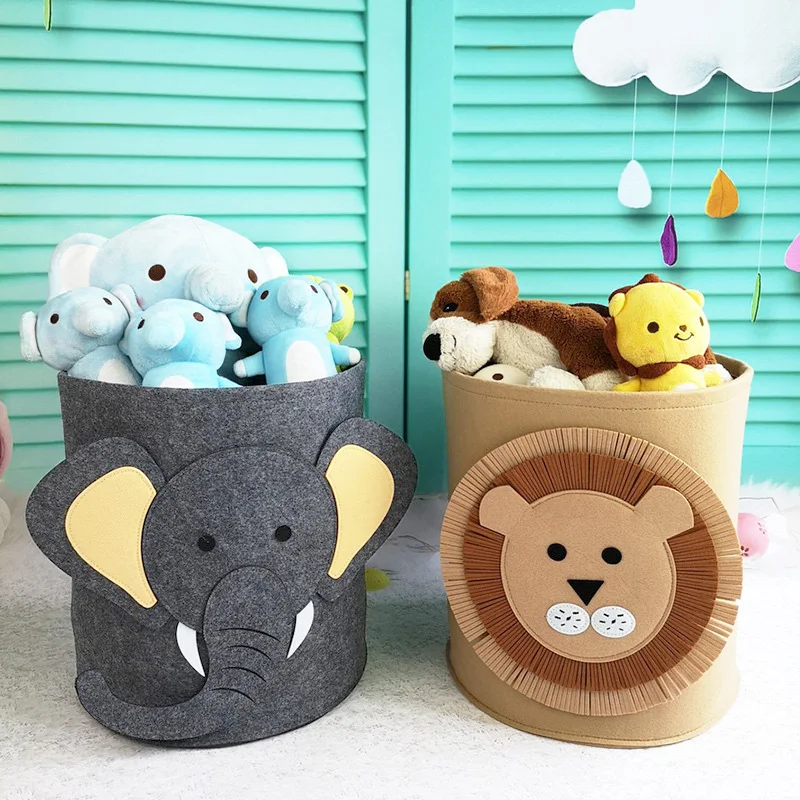 

Cute Cotton Animal Storage Basket Kids Toys Clothes Shoes Organizer Sundries Folding Storage Box Cabinet Home Storage Container