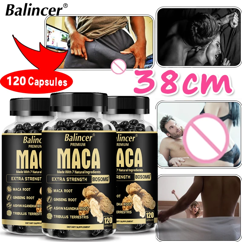 

Balincer Male Energy Booster Maca Root Ginseng Capsules Enhance Male Stamina Improve Erection Enhancement Supplement