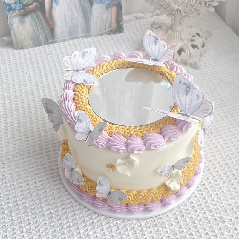 

Halo окрашенная бумажная бабочка искусственное украшение для торта искусственная бабочка