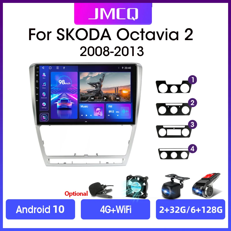 jmcq 10 4gwifi android 10 0 car radio multimidia video player gps navigation for skoda octavia 2 a5 2008 2013 head unit 2din free global shipping