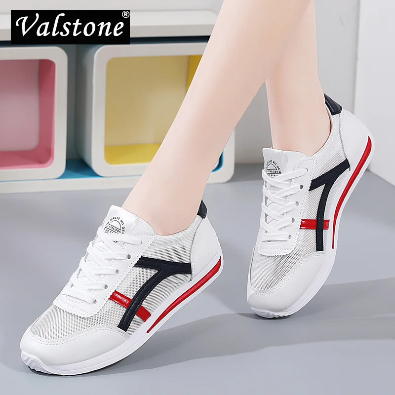 

Valstone White All-match Casual Shoes for Women Summer Mesh Breathable Footwear Outdoor Quality Walking Shoes Fashion Lace-up