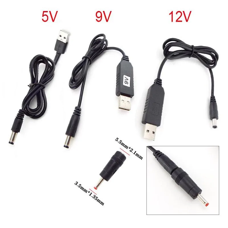 

DC 5V to DC 9V 12V Power Supply Boost Line Step UP Module USB Connector Converter Adapter USB Cable 2.1x5.5mm 3.5x1.35mm Plug