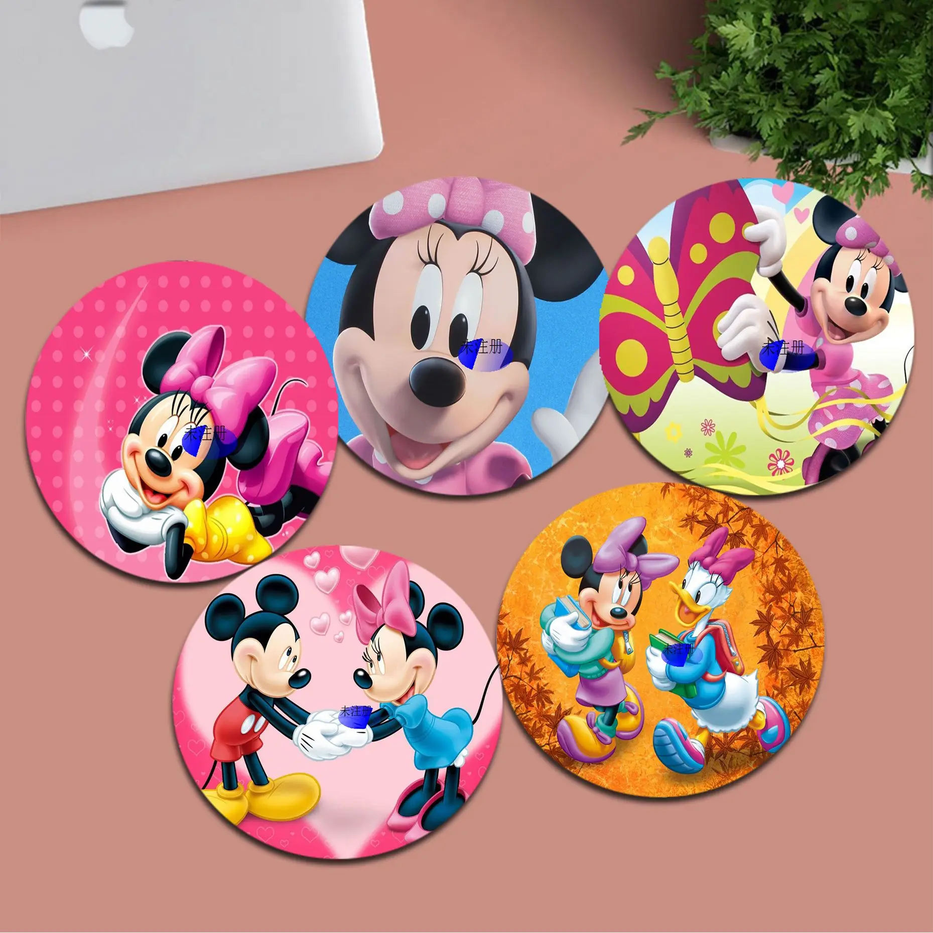 

Disney Mickey Minnie Mouse DIY Round Cabinet Gaming Laptop Computer Desk Mat Office Notbook Mouse Pad Mouse Mat Writing Desk Mat