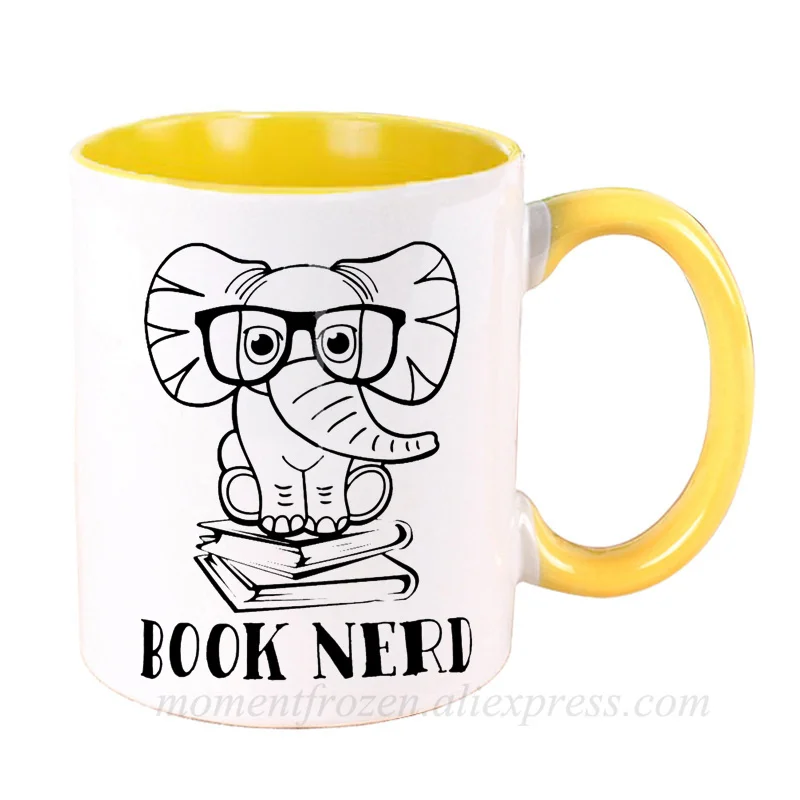 

Book Nerd Mugs Handle Elephant Tea Coffee Cups Creative Milk Drinkware Personality Morph Coffeeware Home Decor Birthday Gifts