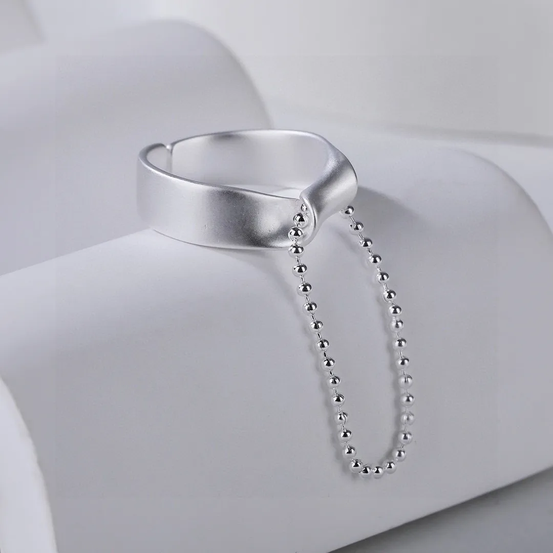 

Новое складное кольцо-цепочка индивидуальный дизайн маленькое и простое модное серебро 925 пробы регулируемое Открытое кольцо
