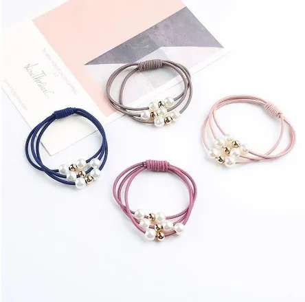 

2022 Fashion Pearl Elastic Hair Band multilayer hair ring Ponytail Holder Headband Rubber Band for women girls Hair Accessories