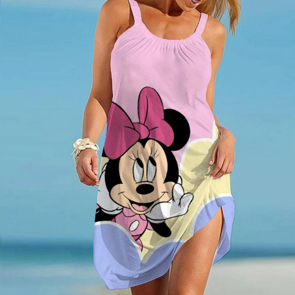 Летнее женское пляжное платье Disney сексуальный мультяшный купальник с Минни