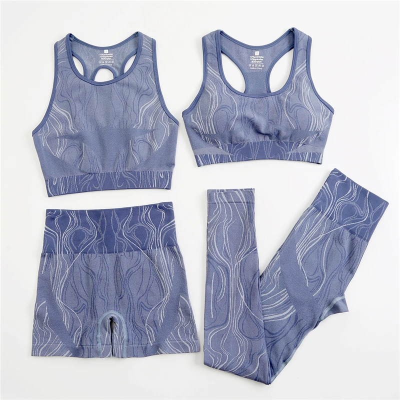 

Gym Mercury Seamless Jacquard Women's Tracksuit Leggings Shorts Bra Suit for Fitness Sports Outfit for Women Sportwear