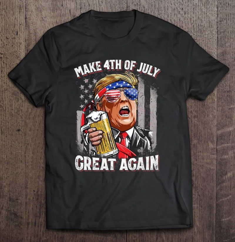 

Футболка Make 4 июля с надписью «Great опять Трамп» для мужчин и женщин, футболки с рисунком пива, графические футболки, манга, аниме одежда, мужск...