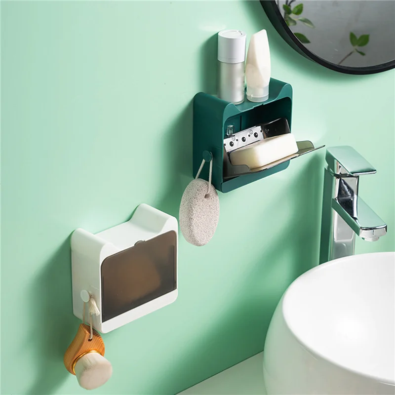 

Soap Sink Dish Paste Wall Mounted Soap Holder Toilet Storage Rack Punch-free Detachable Storage Disk Bathroom Accessories Box