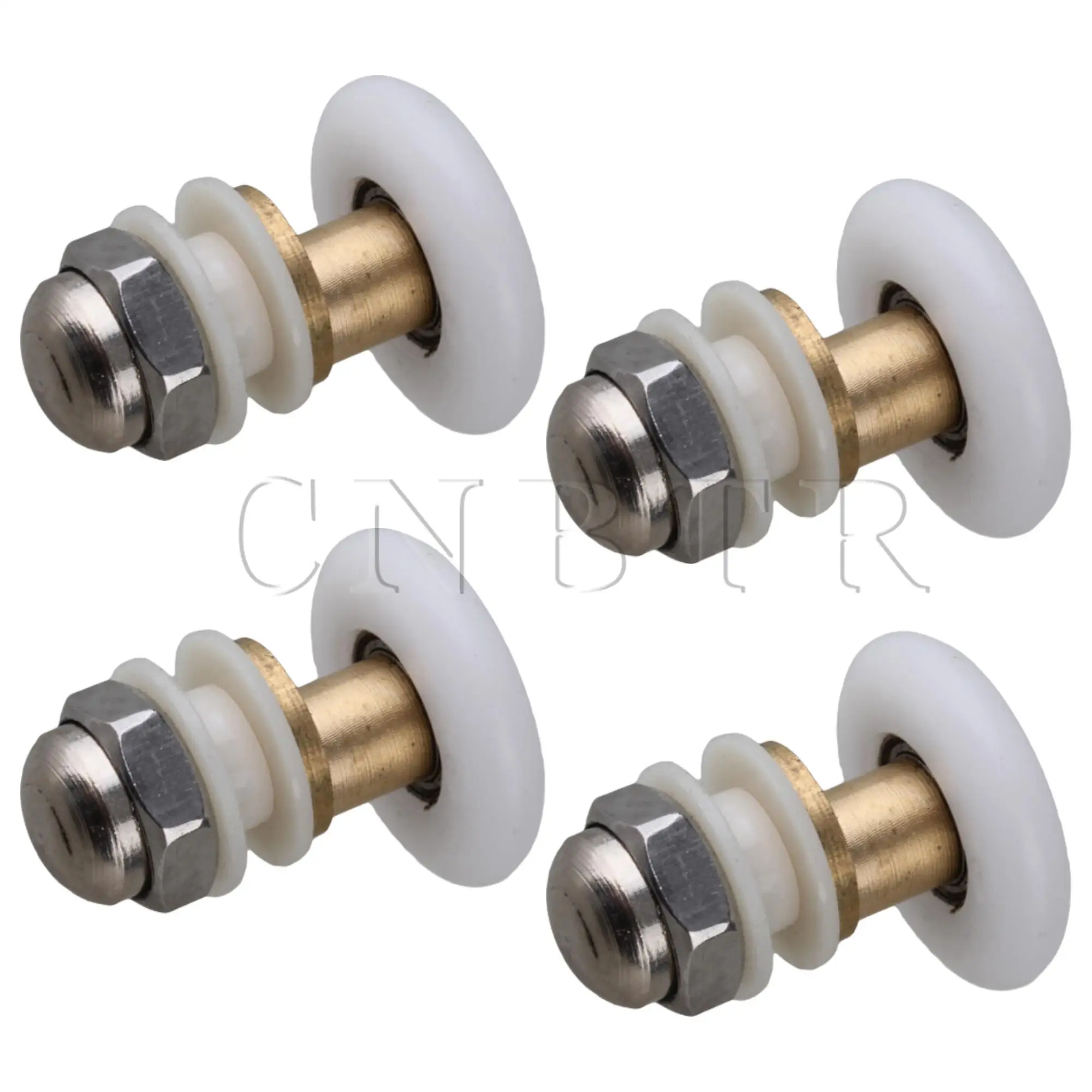 

CNBTR 4Pieces Glass Sliding Doors Partiality Bearing Rollers Nylon Pulleys 25mm Dia