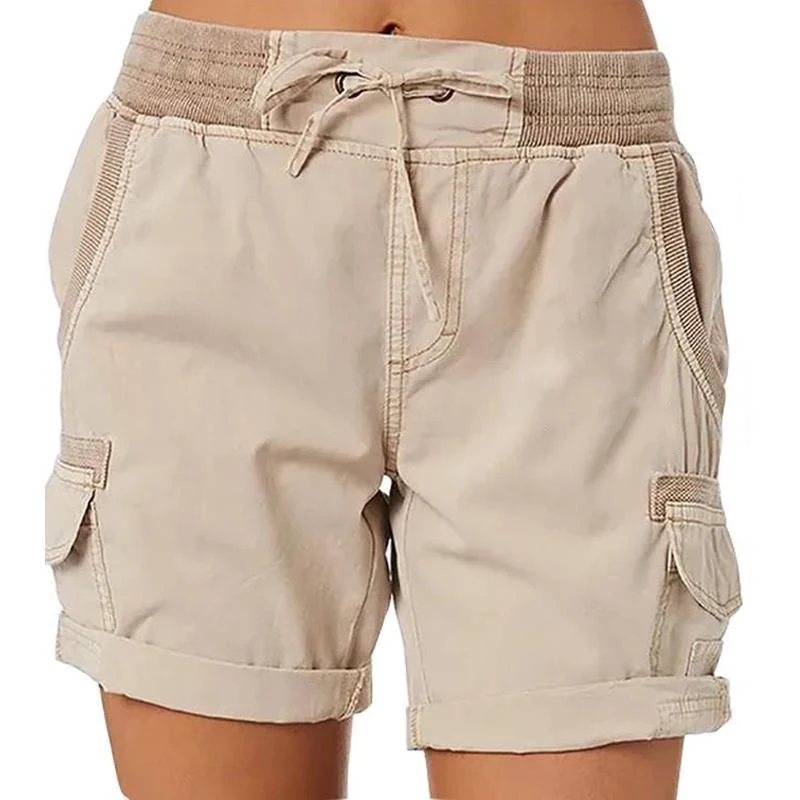 2023 Fashion Women Summer Shorts Outdoor Beach Shorts Quick-drying Bermuda Shorts High Waist Casual Drawstring Wide Leg Shorts