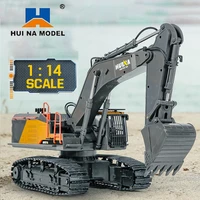 huina 1592 114 rc alloy excavator 22channels big engineering vehicle simulation navvy remote control truck toys for boys gifts