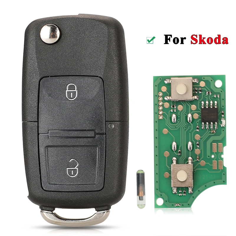 

Jingyuqin 2BTN флип-брелок с дистанционным управлением для VW Bora Golf Polo Passat Touran Seat Skoda 434 МГц ID48 чип 1J 0959753 AG/ 1J 0959753 КТ