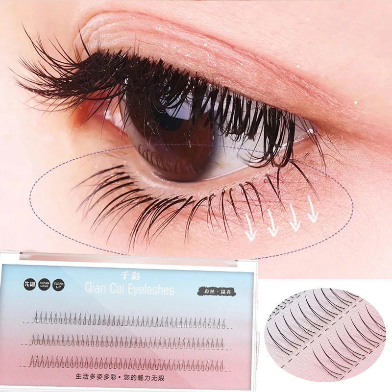 

1Box V-shaped Lower Eyelashes 120 Clusters 5/6/7mm Natural Lower Under Eyelash Easy Grafting Makeup Extension Tools