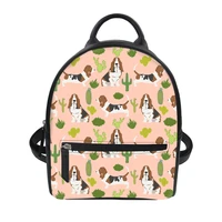 basset hound dog print female backpack school supplies schoolbag women casual book bag for girls mochila
