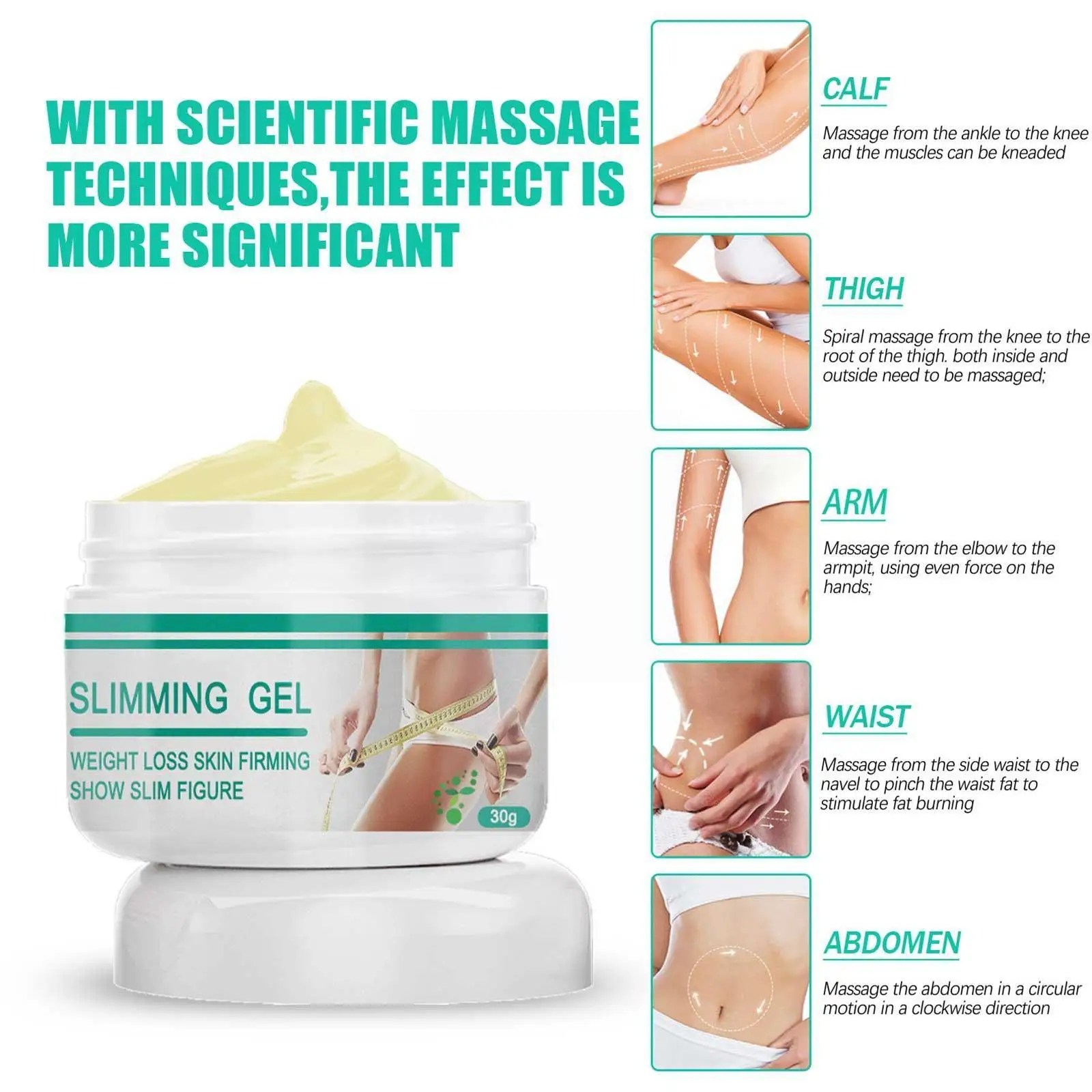 

30/50g Ginger Massage Cream Firming the Skin Burning Legs Weight cream Firming Shaping Losing Cream Slimming Massage and Fa W1L9