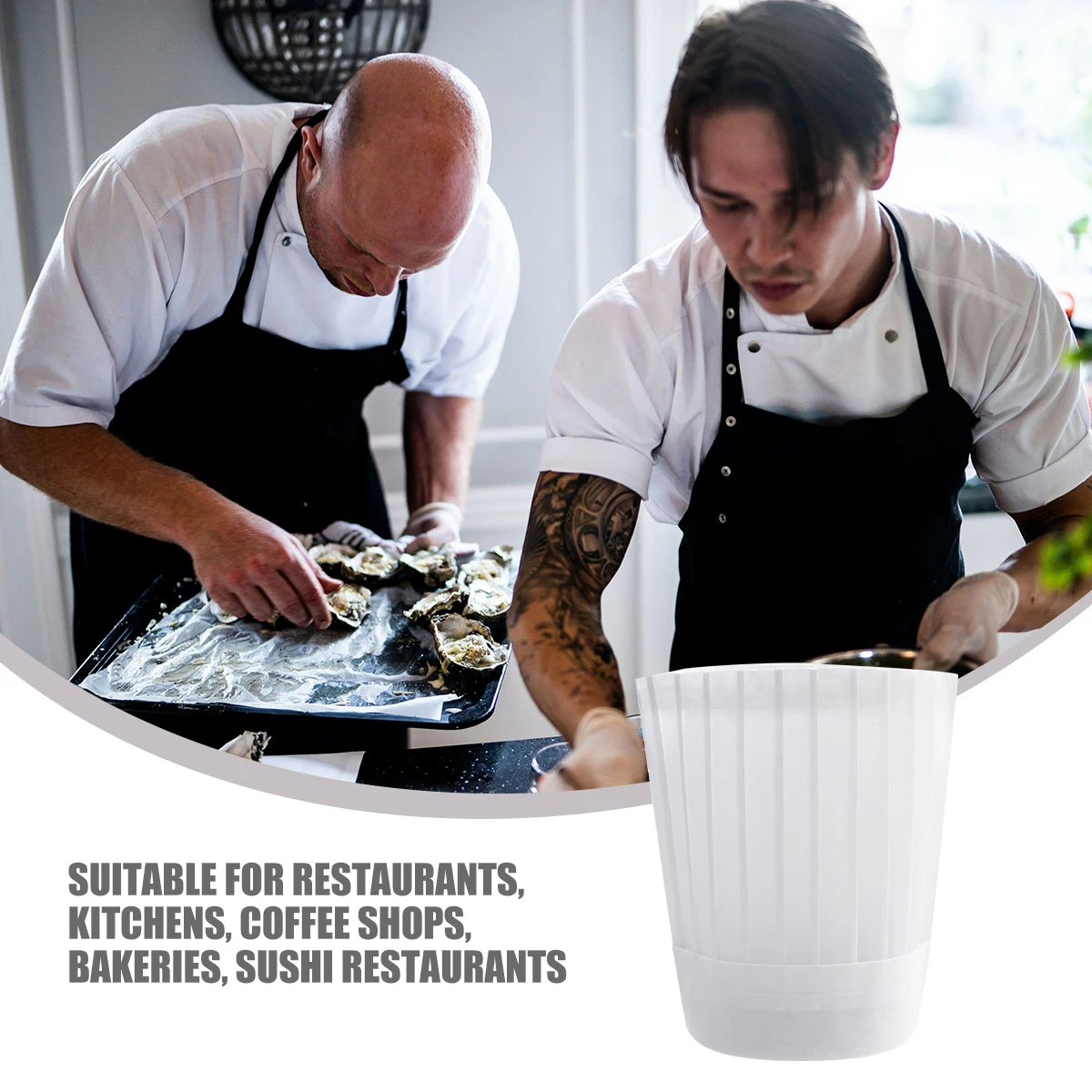 5шт одноразовая шляпа шеф-повара ресторан кухня кулинария рабочая пищевой сервер