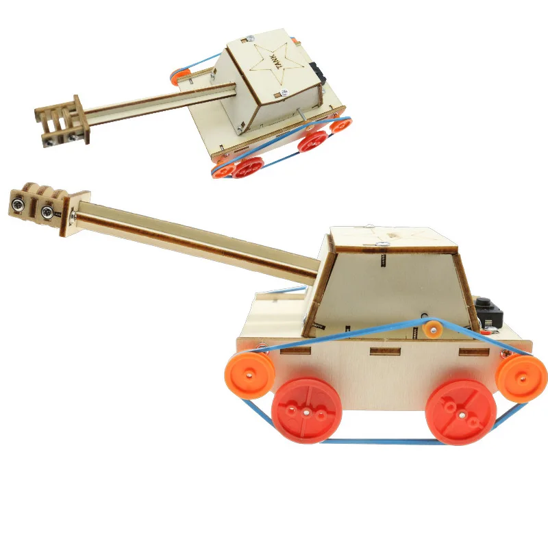 

DIY Electric Tank Wooden Puzzle Model Kids Primary School Student STEAM Science Physics Learning Educational Toys For Kid Toys