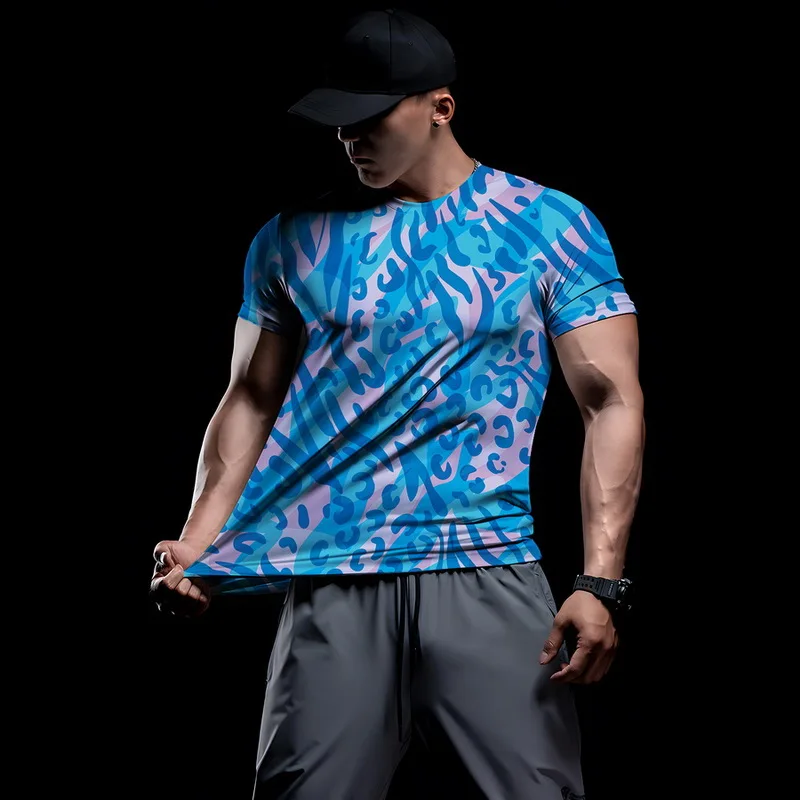 

2022 Hip Hop Men Streetwear T Shirt 3D printed Leopard grain Harajuku T Shirt Cotton Loose Summer Short Sleeve Tshirt