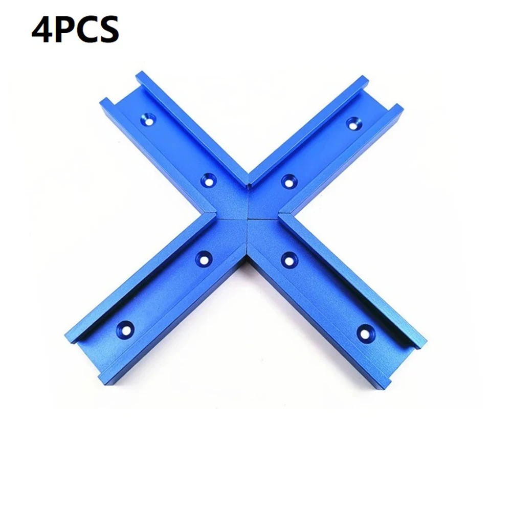 

4 Pcs T-Track Woodworking Universal Chute Cross Track Connector T-Track Intersection Aluminum Professional Woodworking Tools