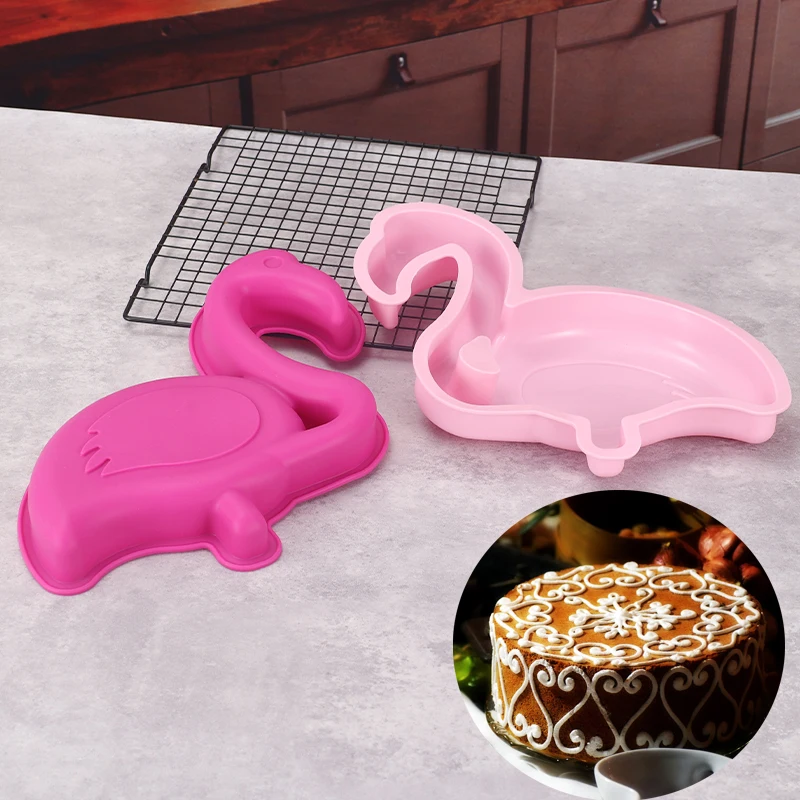 

3D силиконовые формы для торта в виде фламинго, 33,5*18*4 см, стандартная форма для выпечки, инструмент «сделай сам» для украшения тортов, выпечки