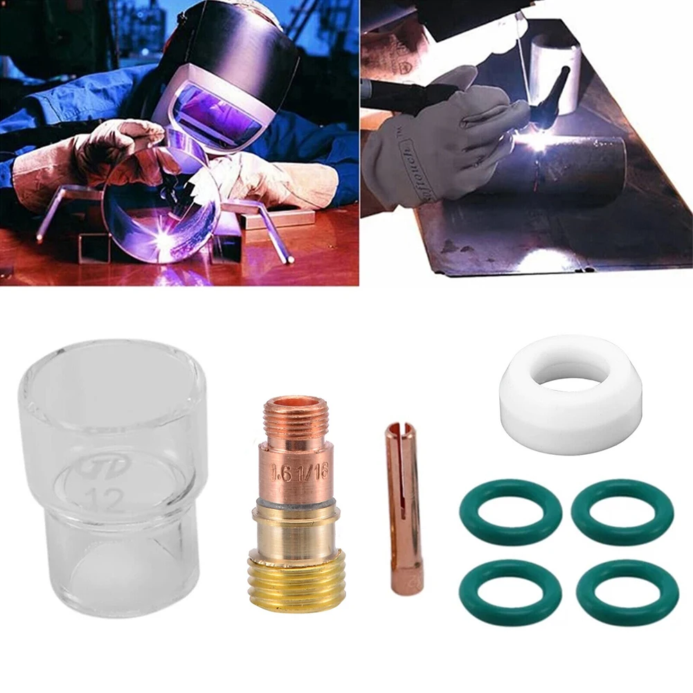 

8 шт. #12 Glass 10N25S короткая Цанга 3,2 мм 1/8 дюйма в комплекте стандартная сварочная короткая газовая линза #12 фонарь круглые кольца для телефона/18/26