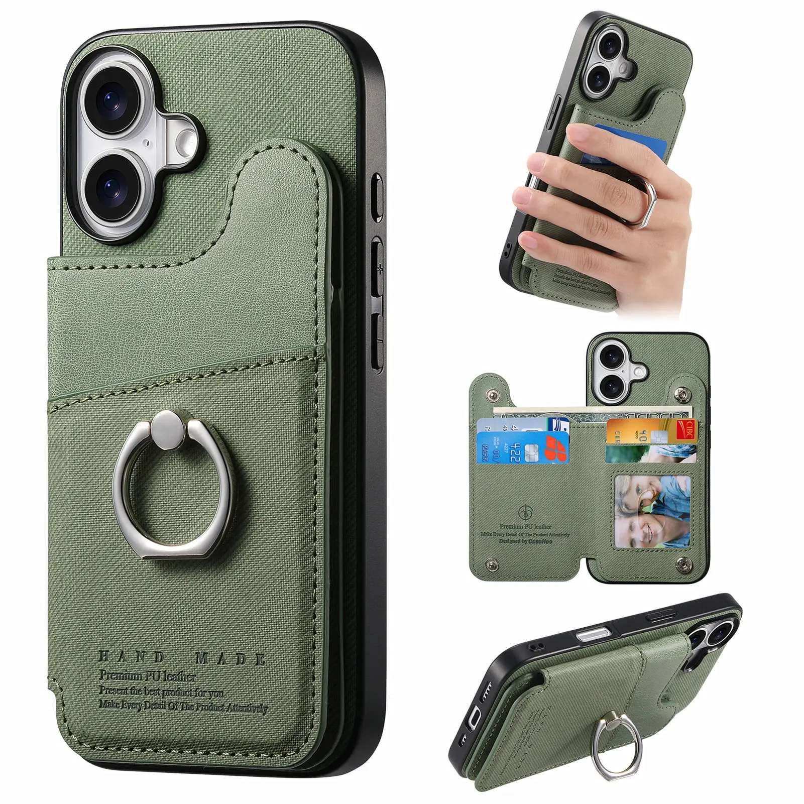 Фото Чехол-кошелек с кольцом на палец для Funda Samsung Galaxy Buddy 3 2 Quantum5 4 Wide6 5 Jump3 5G RFID-блокировка, держатель для 5 карт, чехол для телефона №3
