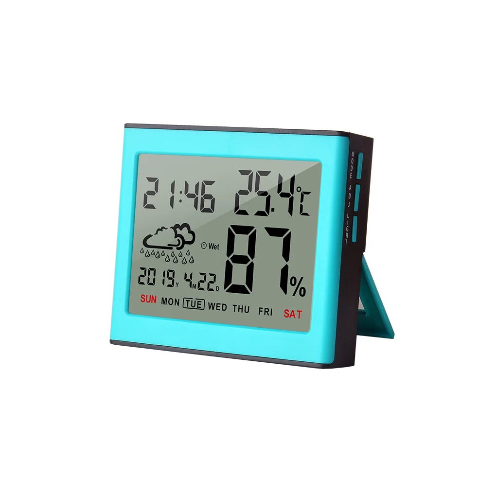 

Термометр-10-50 ℃ 10%-99% RH, регулируемый электронный настольный гигрометр, измеритель температуры и влажности, синий, зеленый