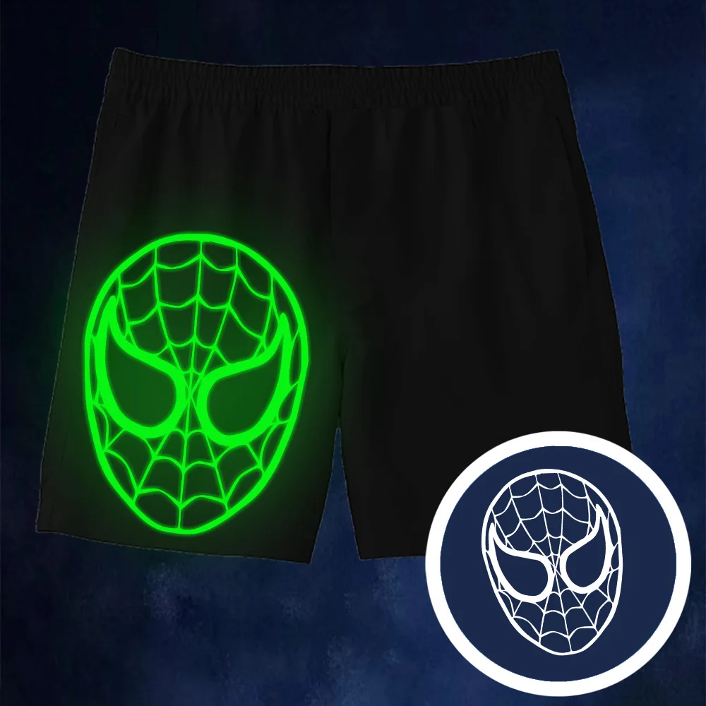 Шорты с флуоресцентным принтом для мальчиков. Быстросохнущие шорты из