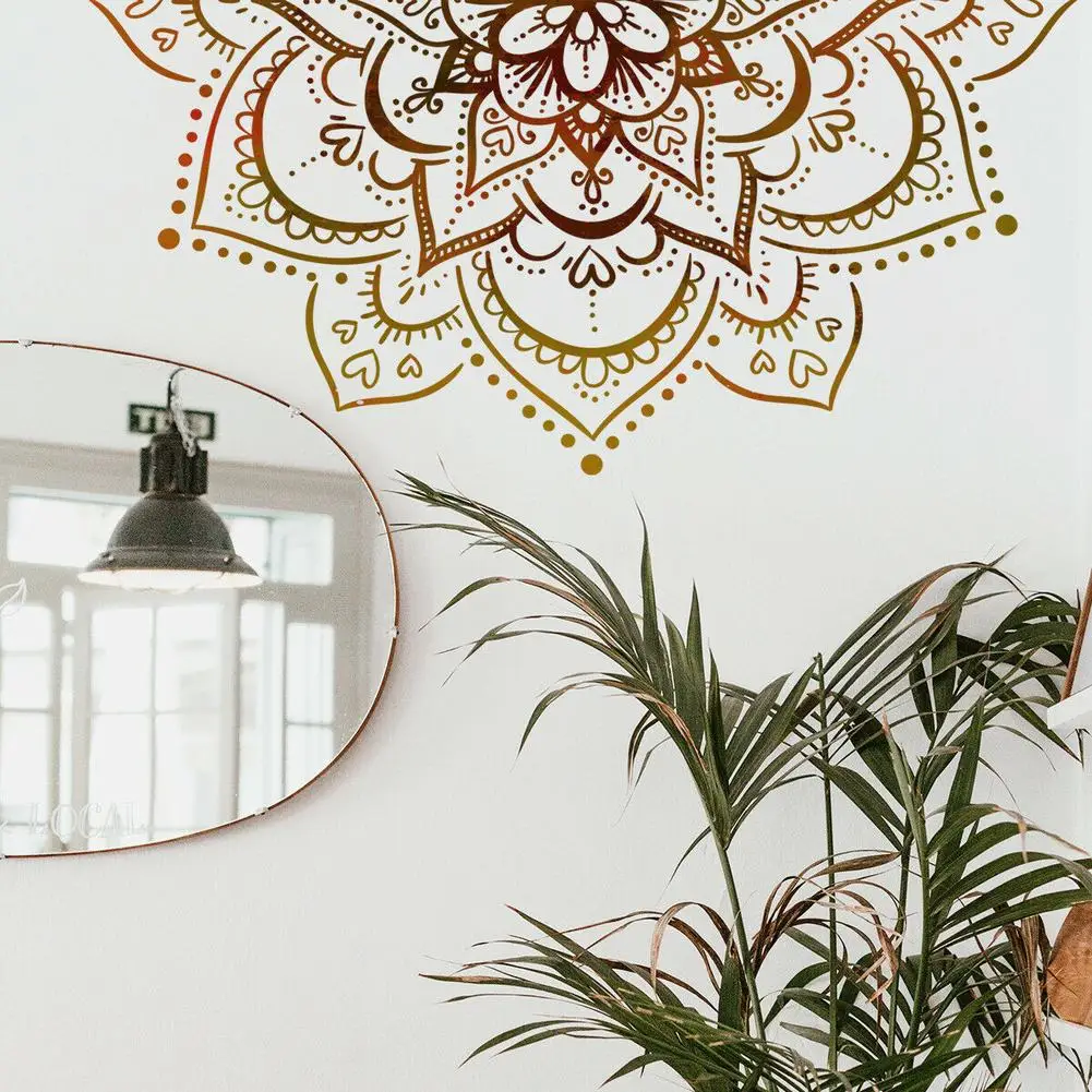 

30*60 Cm Lotus Flower Wall Sticker PVC For Wall Furniture Tile Mirror Window Home Decoration Yoga Studio Decals