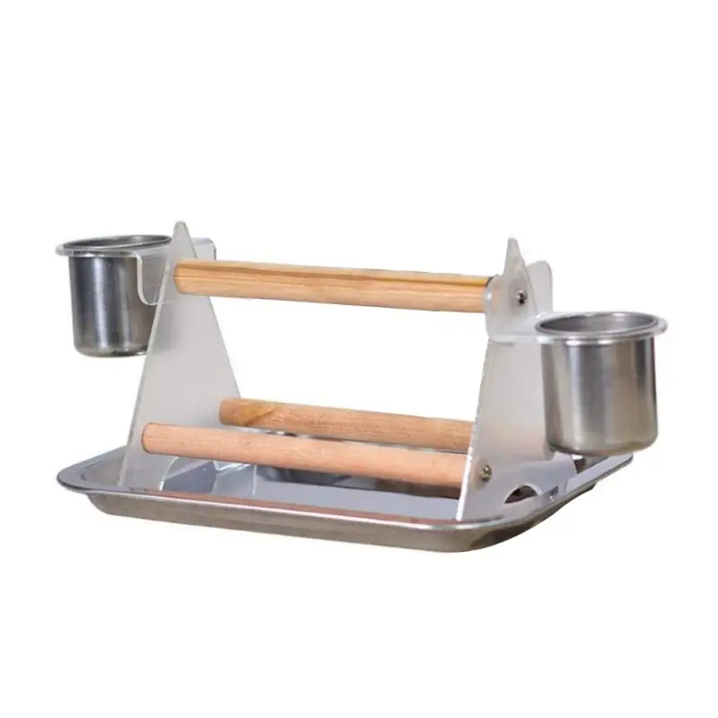 

Parrot Bird Desktop Triangle Stair Stand Tray Perch Support Bite Grinder Claw Fun Acrylic Pet Toys