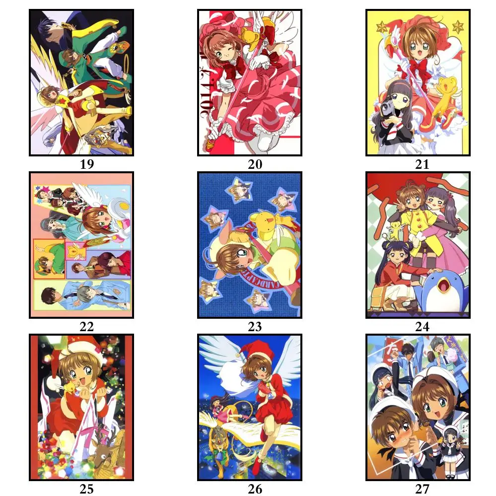 35 рисунков аниме карточки Captor Sakura Whitepaper постер мультфильм искусство живопись