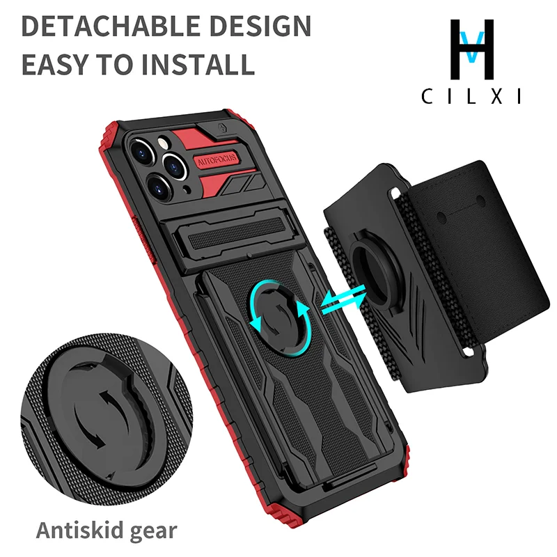 

VHCILXI for iPhone case, 2022 new sports wristband 2 IN 1 phone case, for iPhone 11 12 13 7 8 X XR XS multifunctional phone case