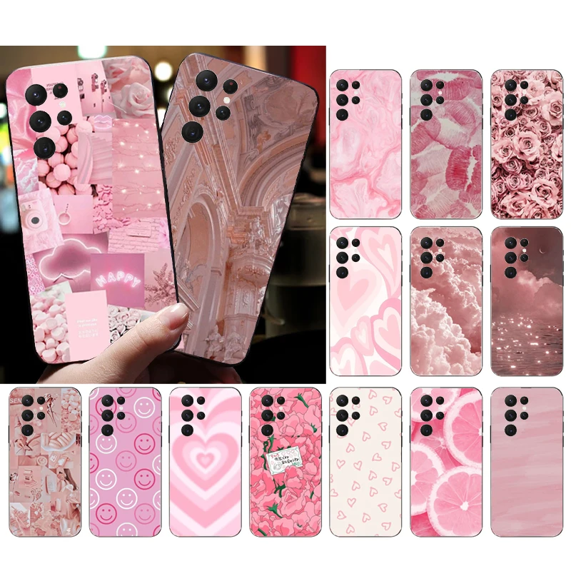 

Phone Case for Samsung Galaxy S23 S22 S21 S20 Ultra S20 S22 S21 Plus S10E S20FE Note 10Plus 20Ultra Pink Aesthetic Case