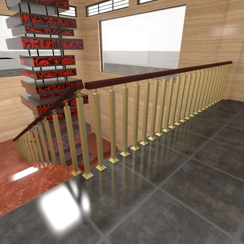 

Custom Stair Column Handrail Indoor Household Solid Wood Duplex Villa Attic Balcony Guardrail Modern Luxury Attic Railing